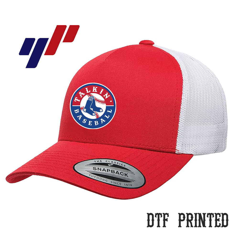 Yupoong 6506 Adult 5-Panel Retro Trucker Cap DTF PRINTED- Talkin' Baseball