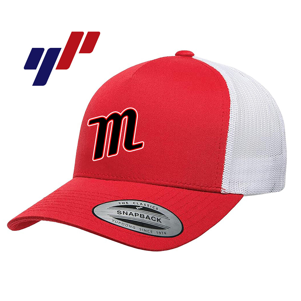 Yupoong 6506 Adult 5-Panel Retro Trucker Cap - SYA Mets "M" Logo