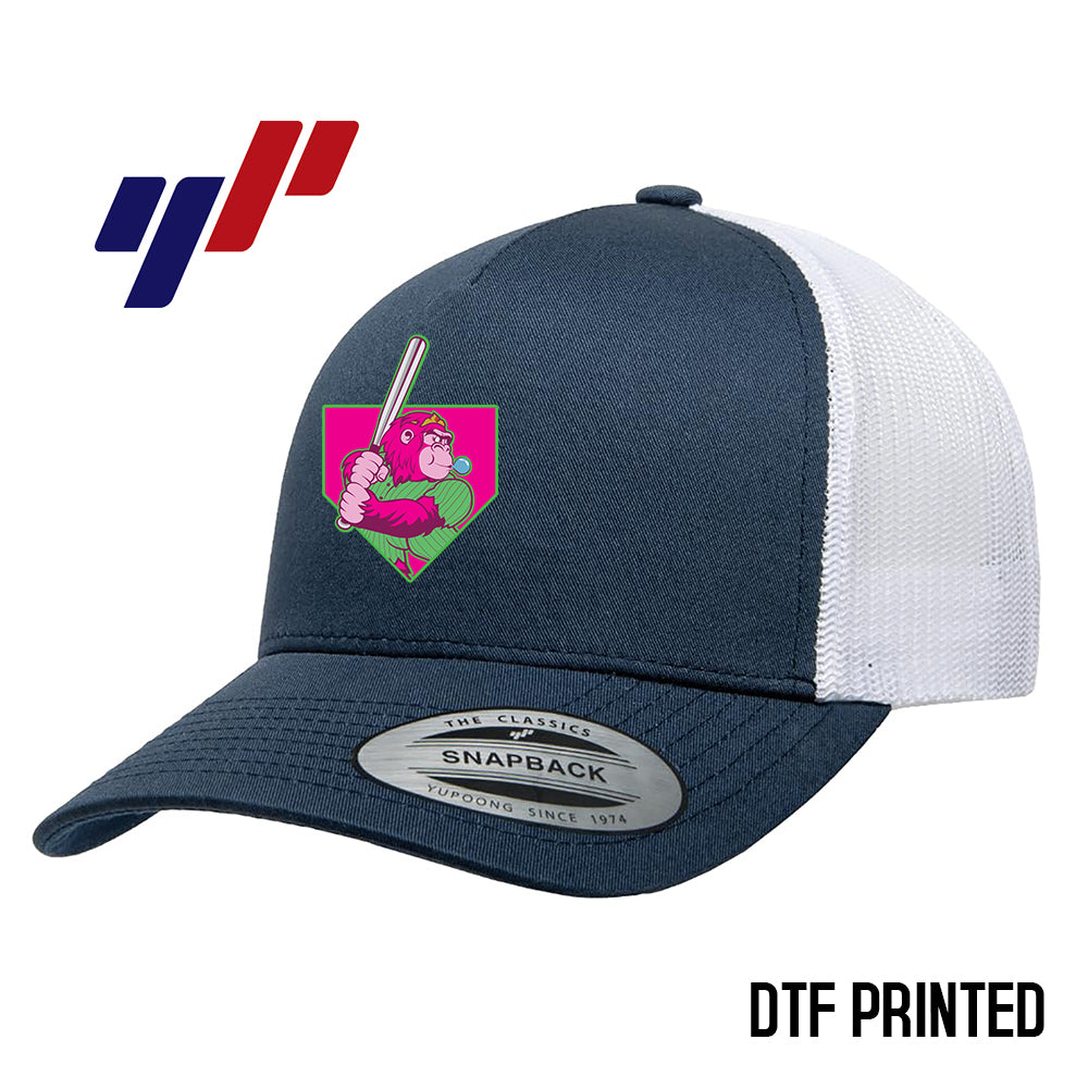 Yupoong 6506 Adult 5-Panel Retro Trucker Cap DTF PRINTED- OSP Gorilla Queens Softball