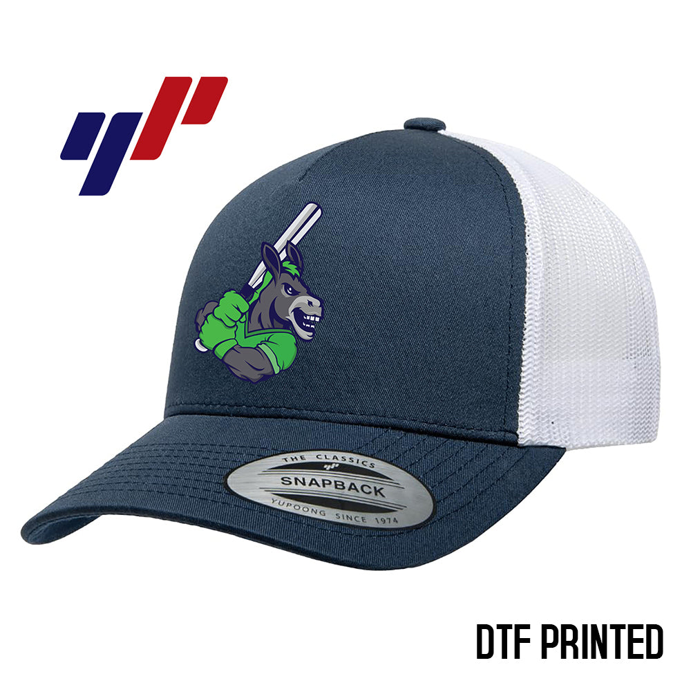 Yupoong 6506 Adult 5-Panel Retro Trucker Cap DTF PRINTED- OBP - Swamp Donkeys