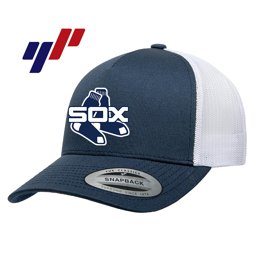 Yupoong 6506 Adult 5-Panel Retro Trucker Cap - Blue Sox