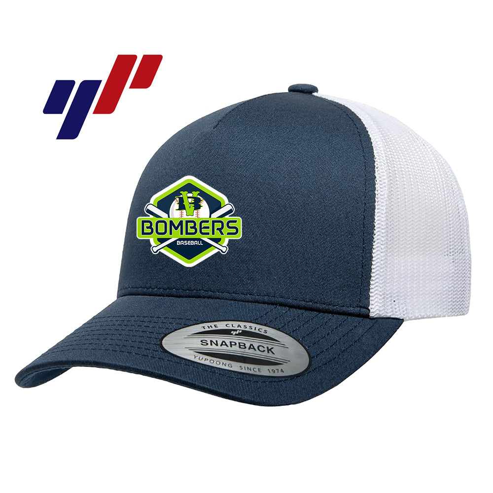 Yupoong 6506 Adult 5-Panel Retro Trucker Cap DTF PRINTED- VB Bombers Baseball