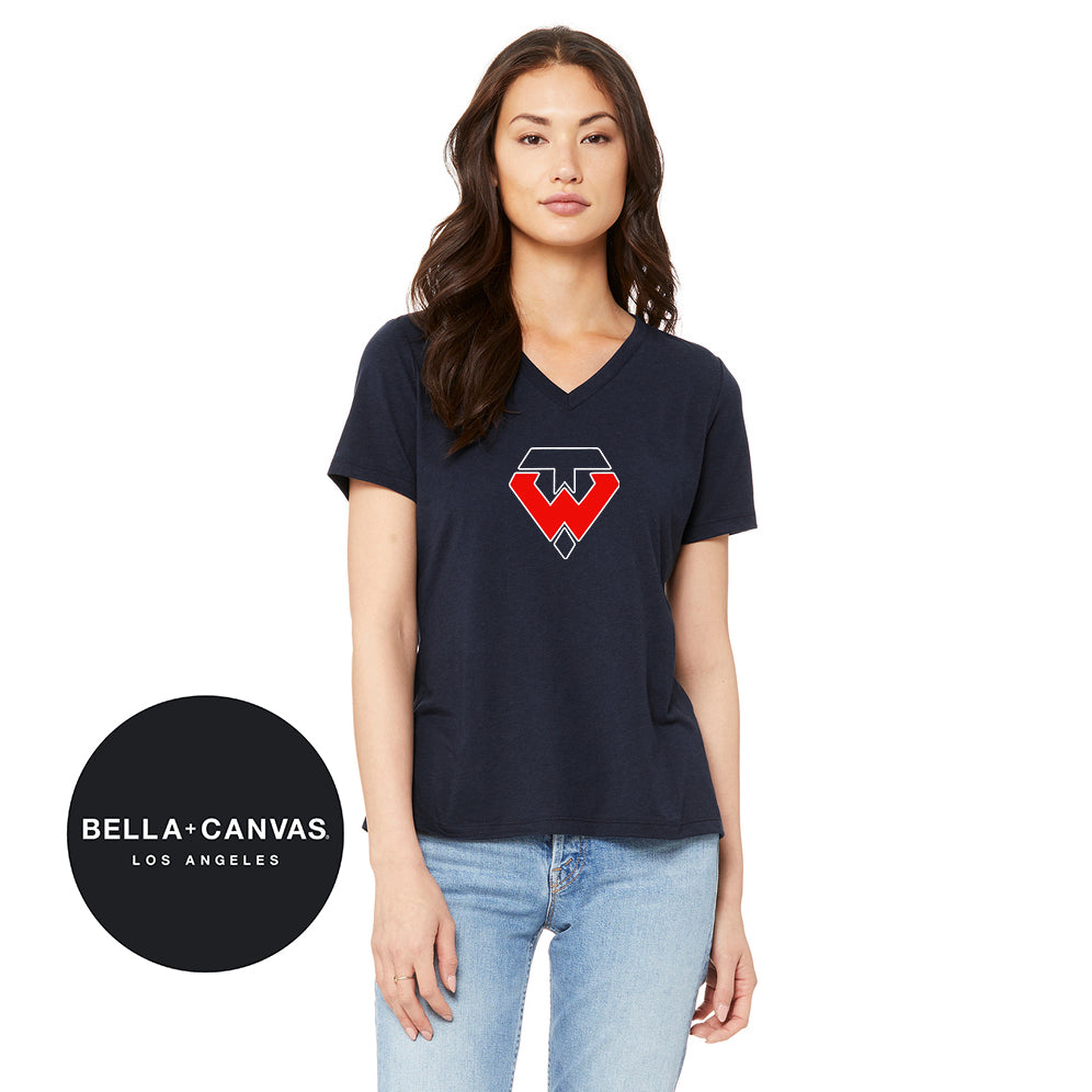 Bella + Canvas 6415 Ladies' Relaxed Triblend V-Neck T-Shirt - Tampa Warriors Baseball