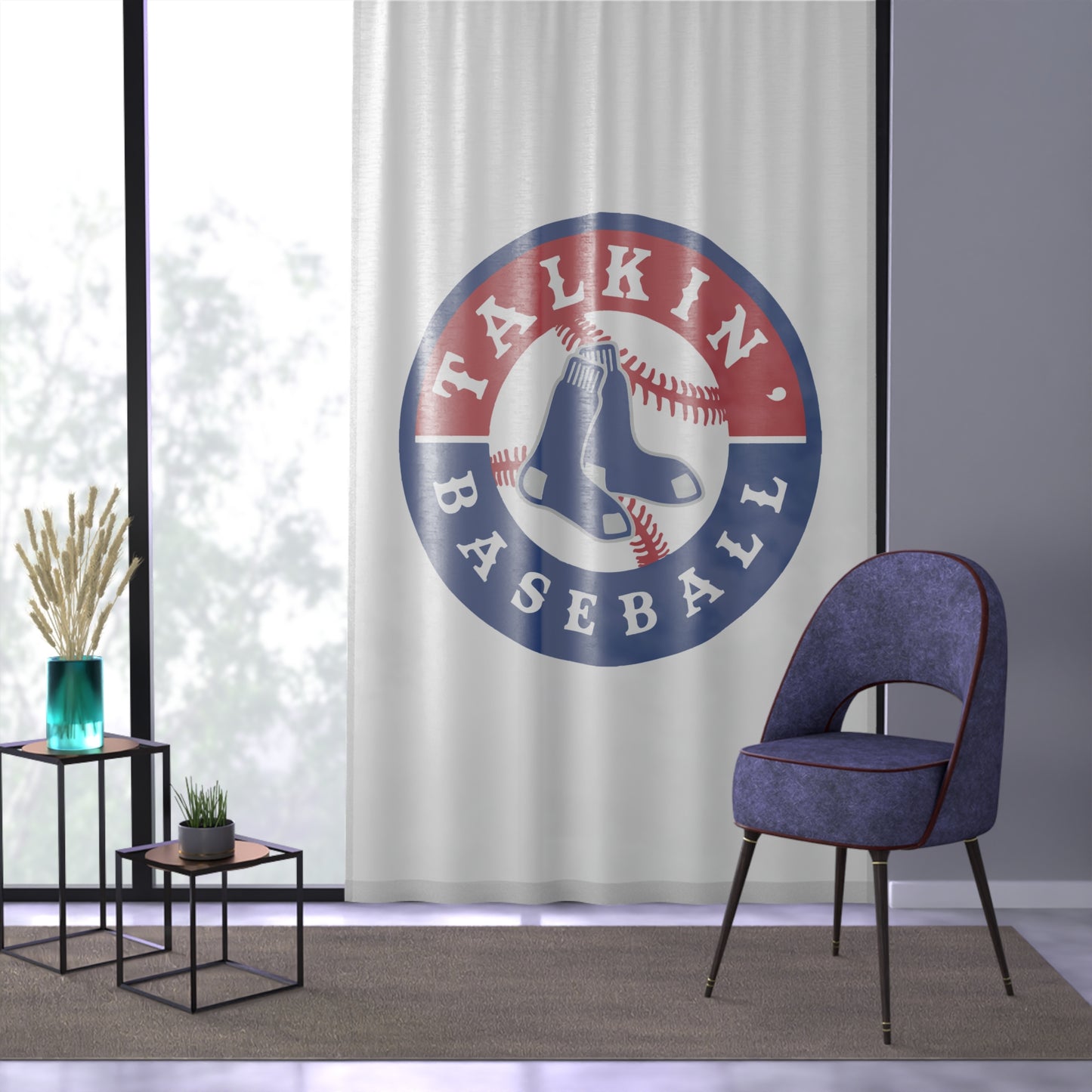 Window Curtain Talkin' Baseball