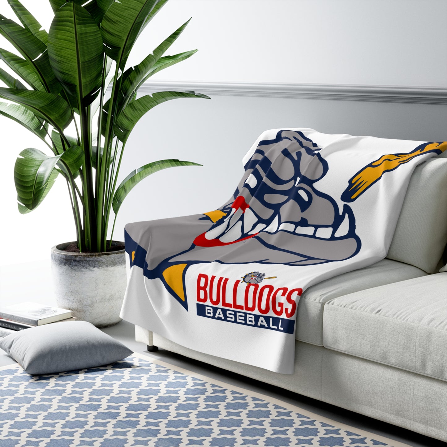 Sherpa Fleece Blanket Bloomingdale Bulldogs Baseball