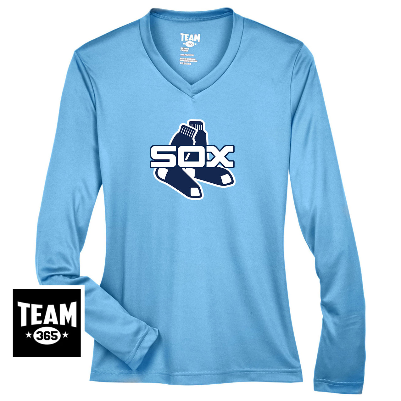 Team 365 TT11WL Women's Zone Performance Long-Sleeve T-Shirt - Blue Sox