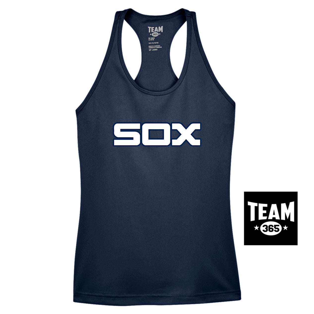 Team 365 TT11WRC Women's Zone Performance Racerback Tank - Blue Sox