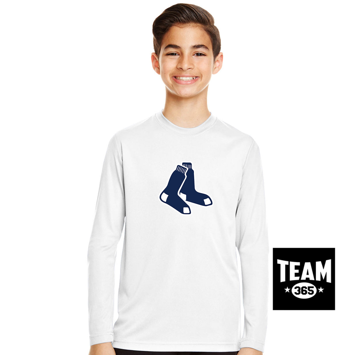 Team 365 TT11YL Youth Zone Performance Long-Sleeve T-Shirt - Blue Sox