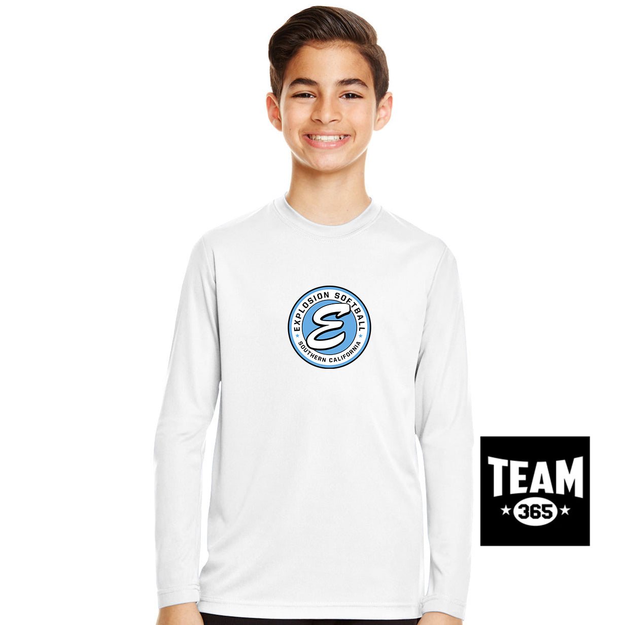 Team 365 TT11YL Youth Zone Performance Long-Sleeve T-Shirt - Explosion Softball