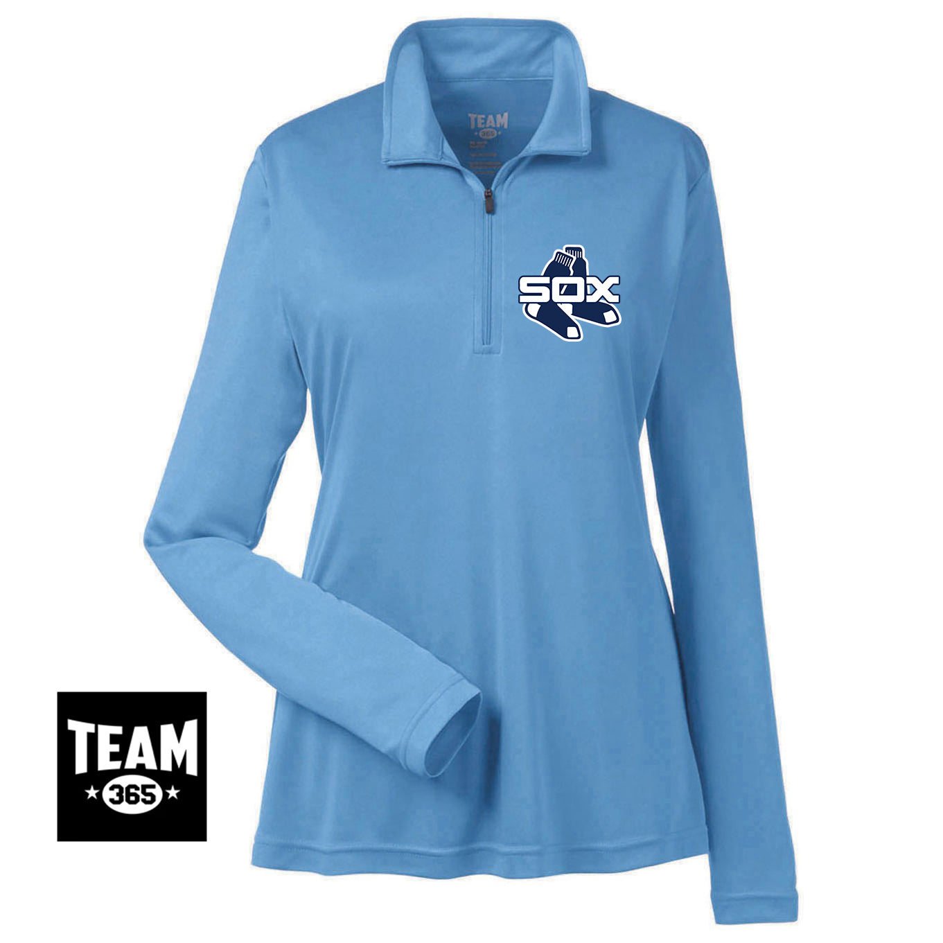 Team 365 TT31W Women's Zone Performance Quarter-Zip - Blue Sox