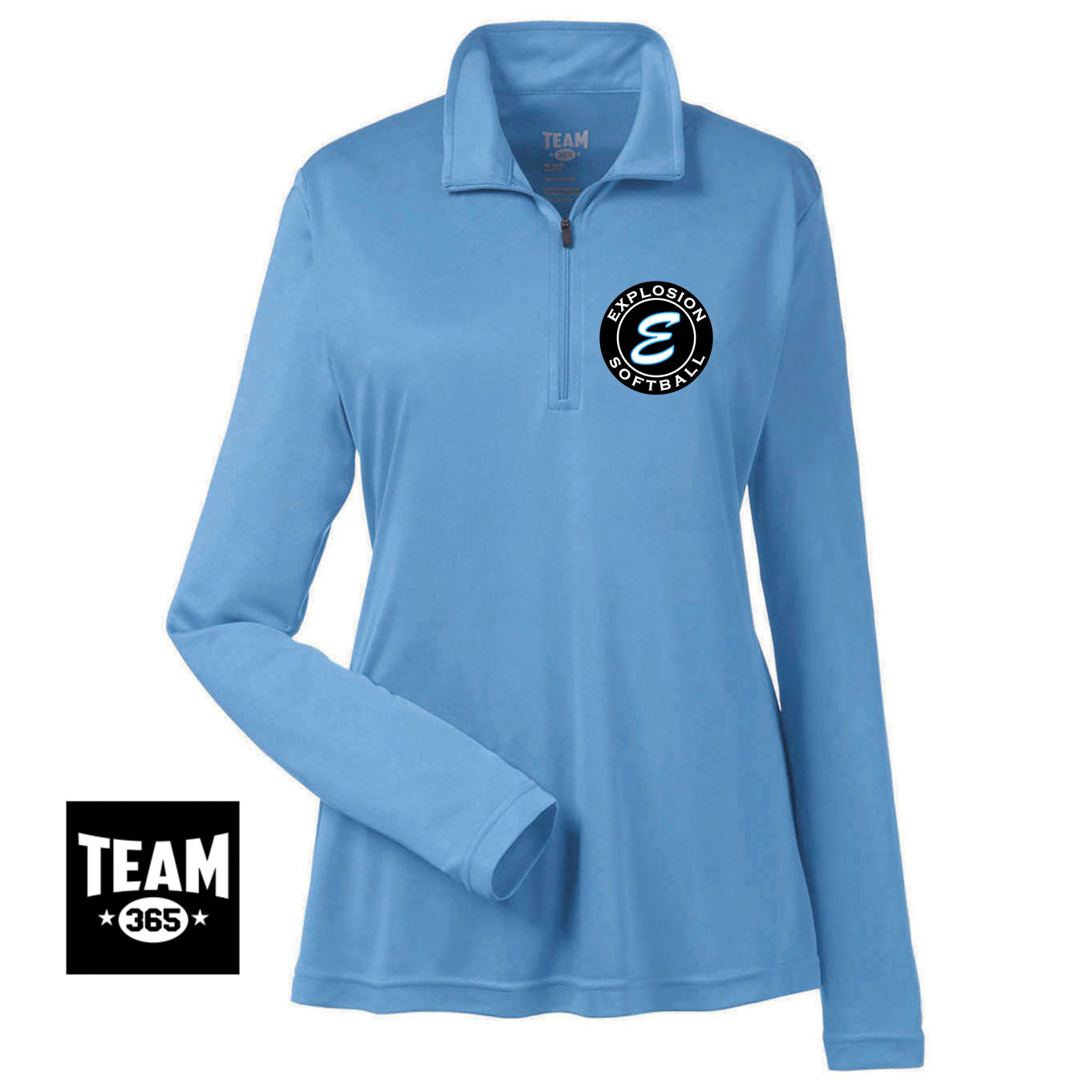 Team 365 TT31W Women's Zone Performance Quarter-Zip - Explosion Softball