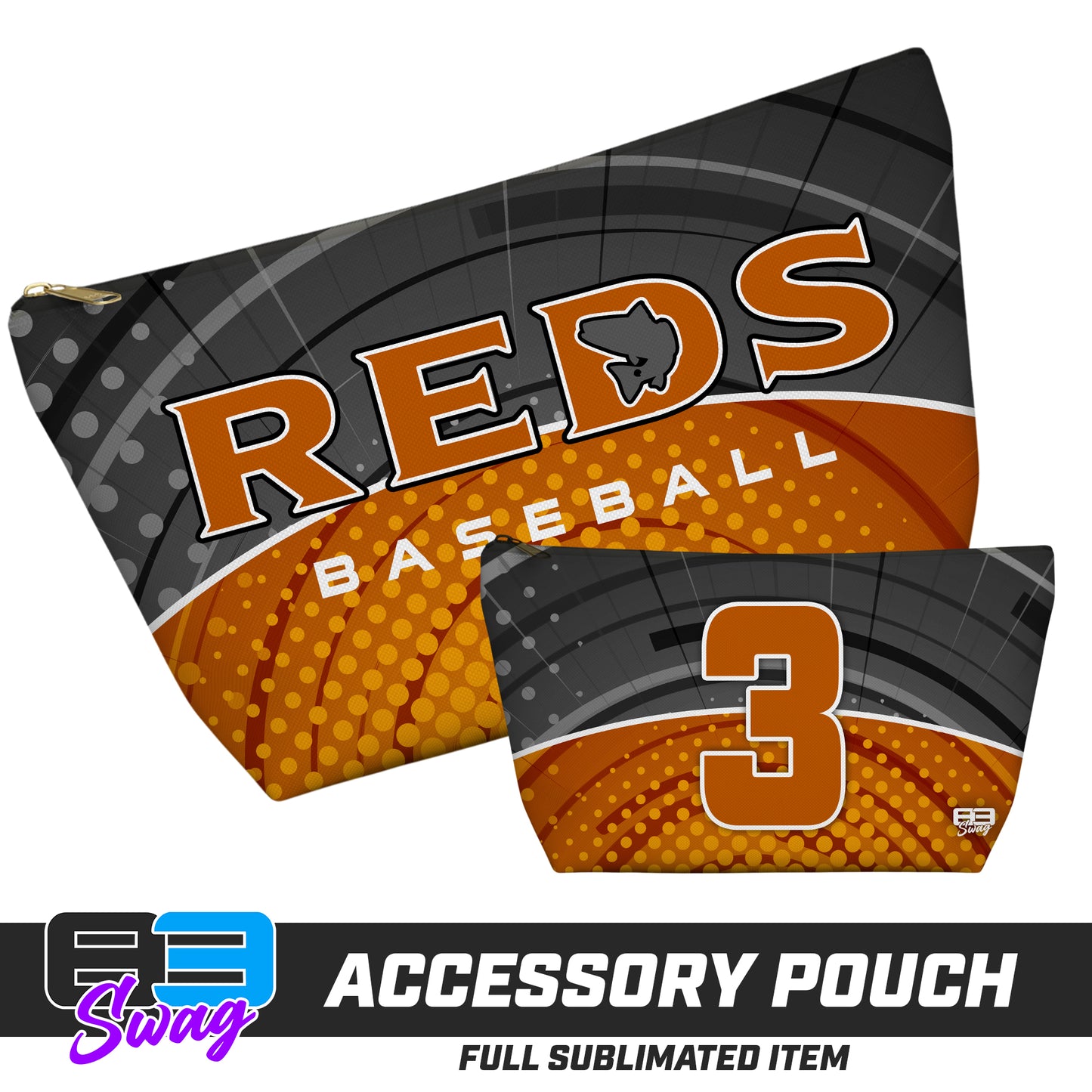 CUSTOM - 7"x12" Accessory Pouch w T-bottom - ANCIENT CITY REDS