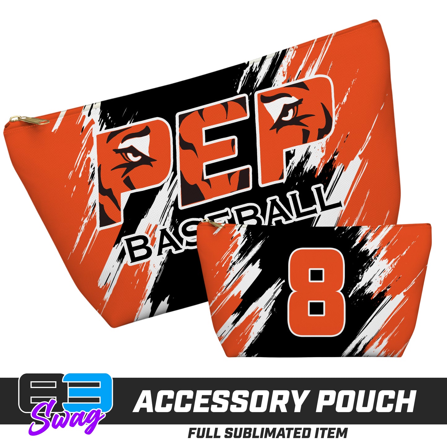 7"x12" Accessory Pouch w T-bottom - PEP Tigers Baseball