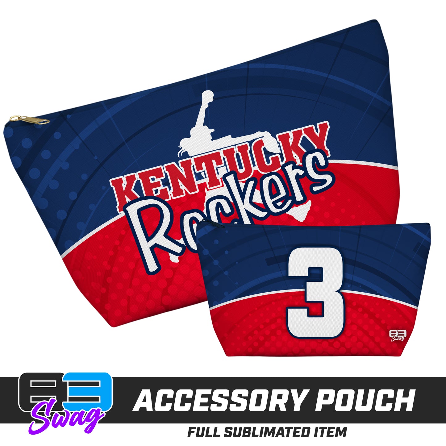 CUSTOM - 7"x12" Accessory Pouch w T-bottom - KY Rockers Softball