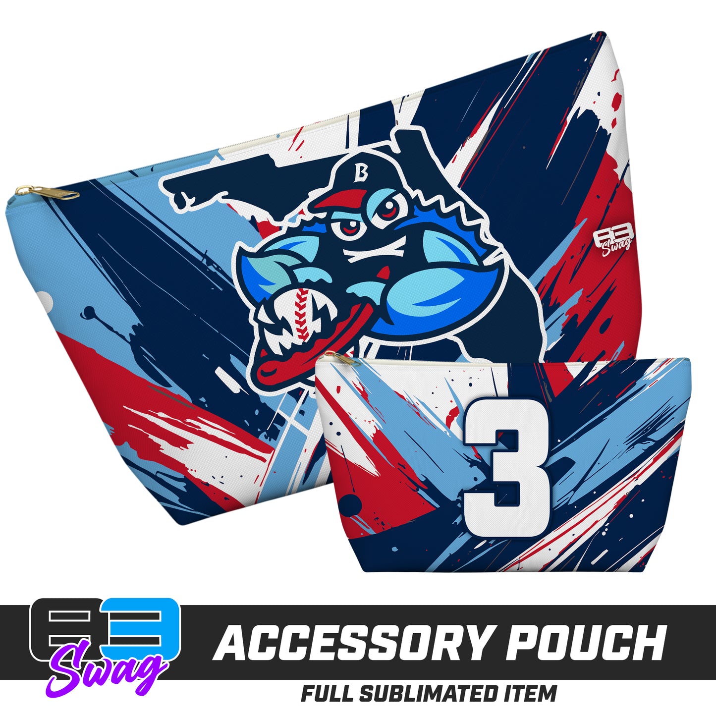 7"x12" Accessory Pouch w T-bottom - FCA Blue Claws Baseball 2026 VERSION