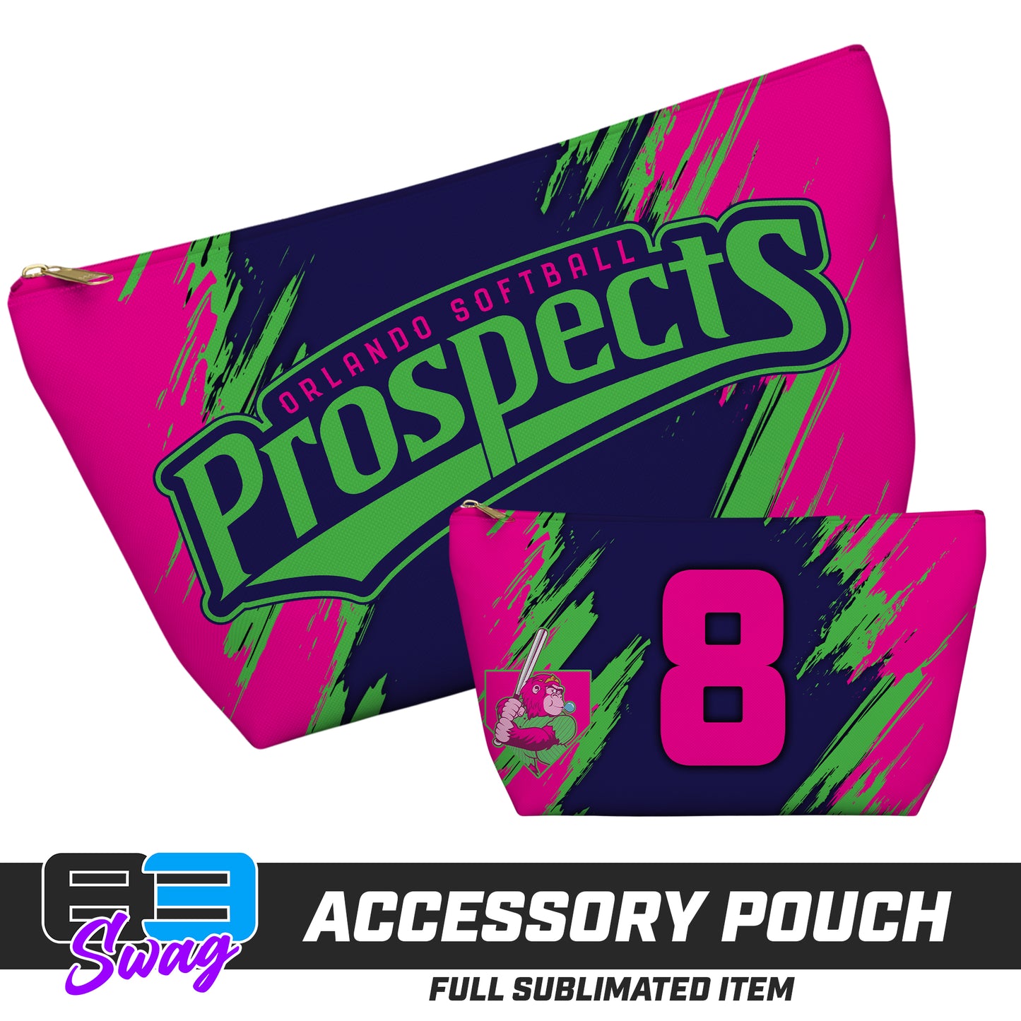 7"x12" Accessory Pouch w T-bottom - Orlando Gorilla Queens Softball