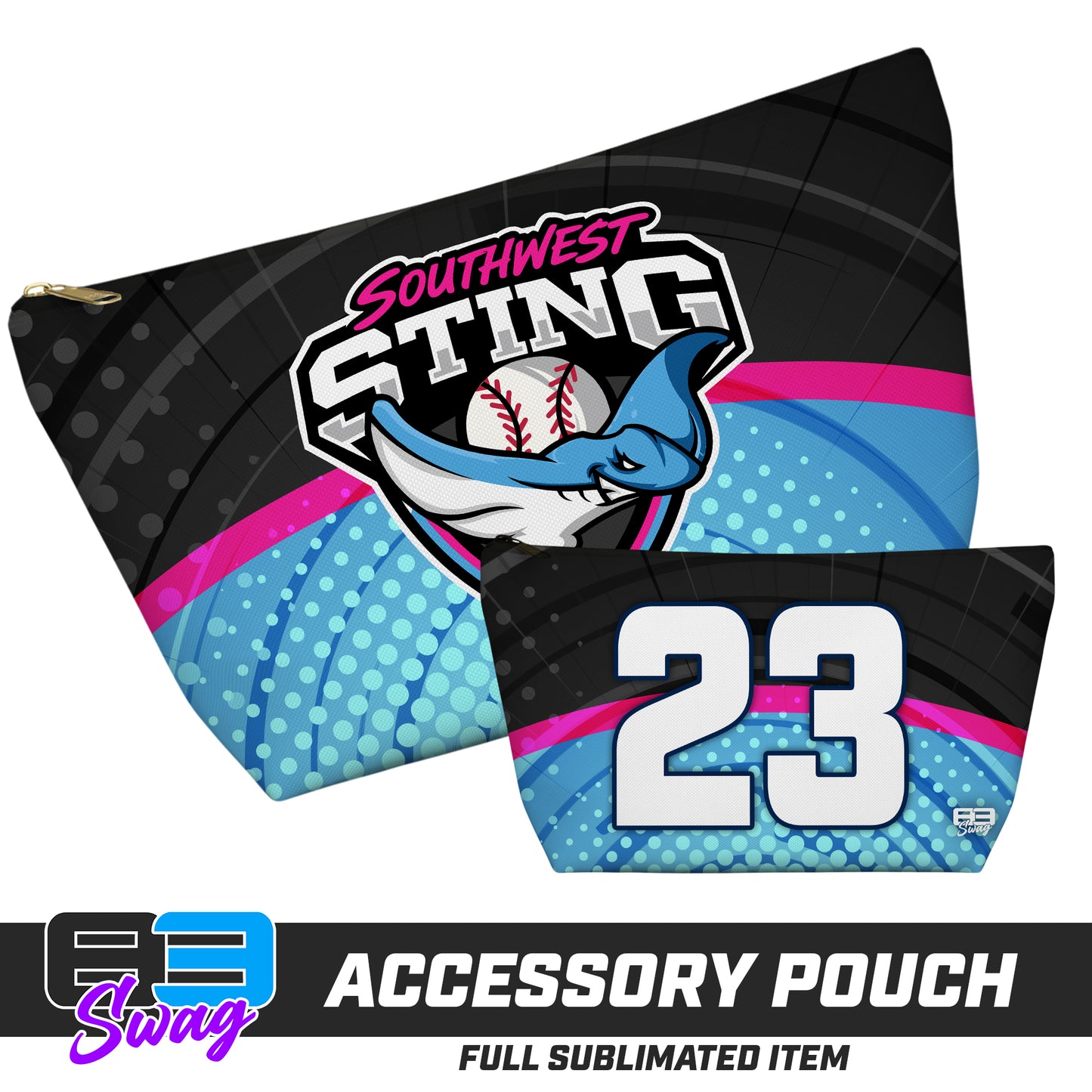 CUSTOM - 7"x12" Accessory Pouch w T-bottom - Southwest Sting Baseball