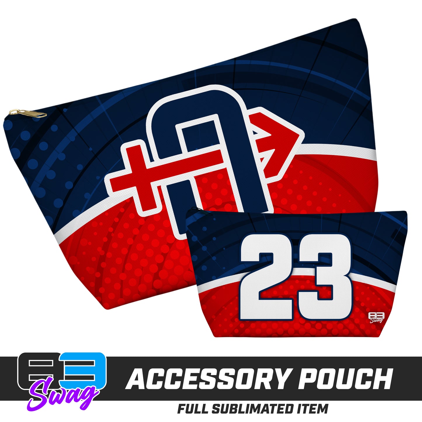 CUSTOM - 7"x12" Accessory Pouch w T-bottom - Arrows Baseball