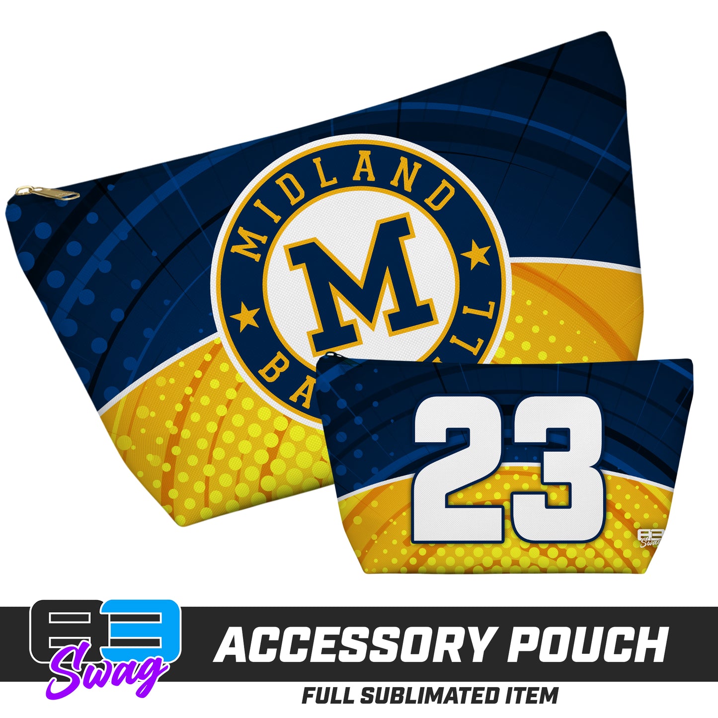 CUSTOM - 7"x12" Accessory Pouch w T-bottom - Midland Baseball