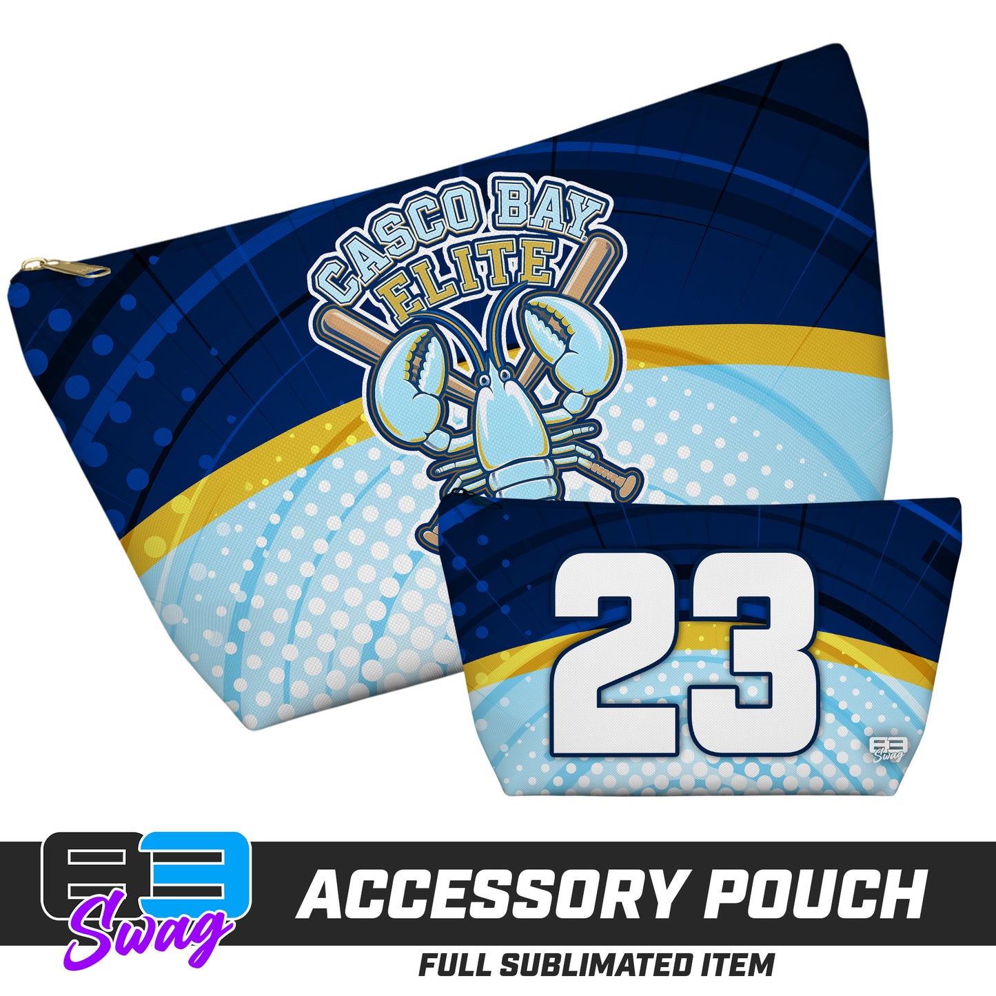 CUSTOM - 7"x12" Accessory Pouch w T-bottom - Casco Bay Elite Baseball
