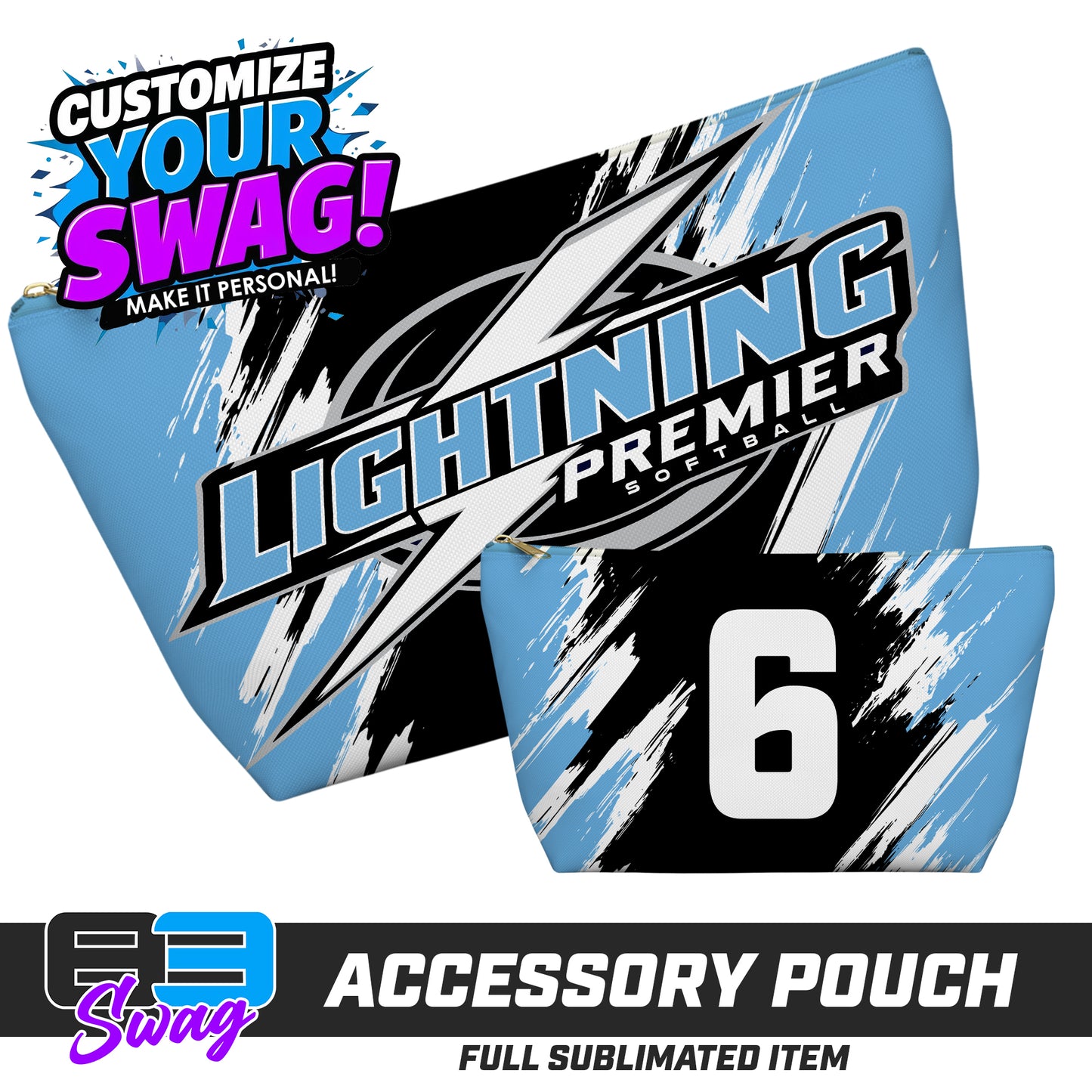 7"x12" Accessory Pouch w T-bottom - Lightning Premier Softball