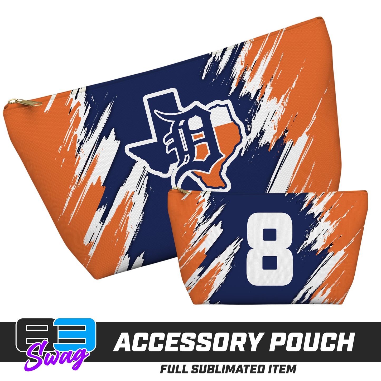 7"x12" Accessory Pouch w T-bottom - Dallas Tigers Baseball