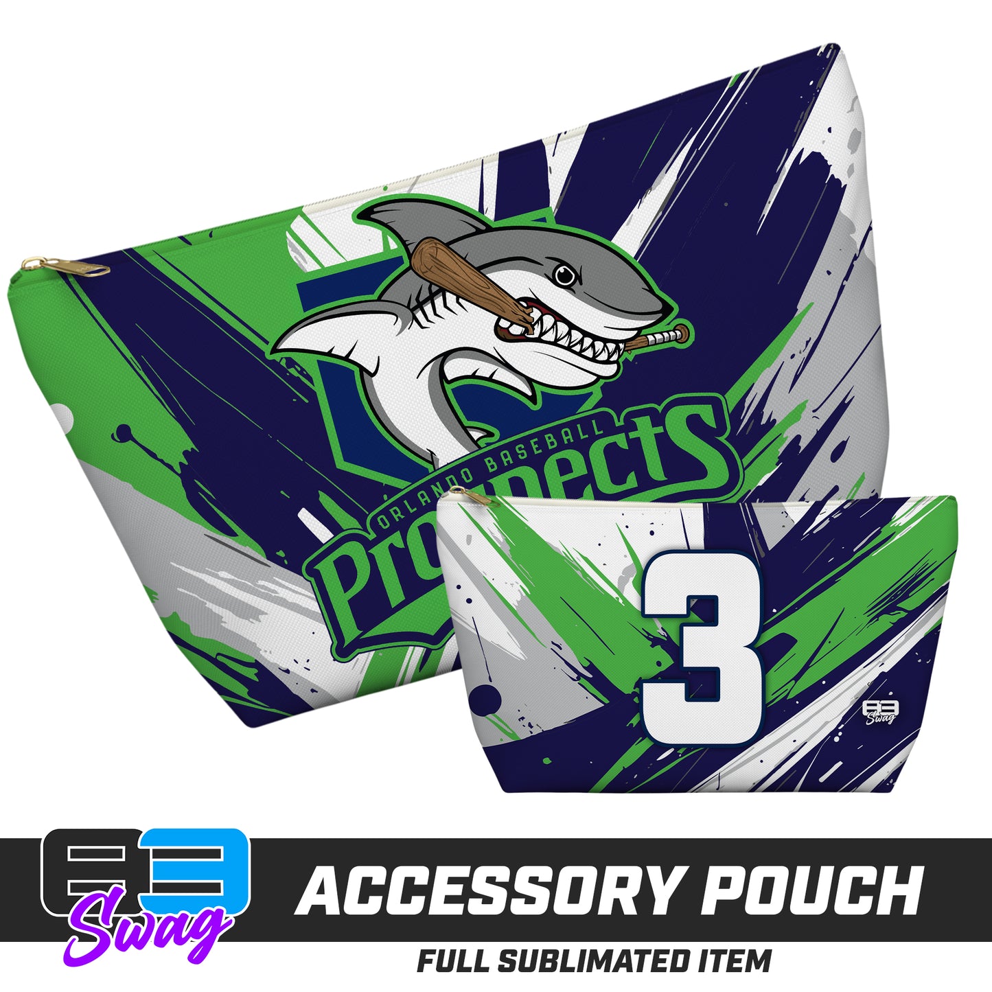 7"x12" Accessory Pouch w T-bottom - Orlando Baseball Prospects - Land Sharks V.2026