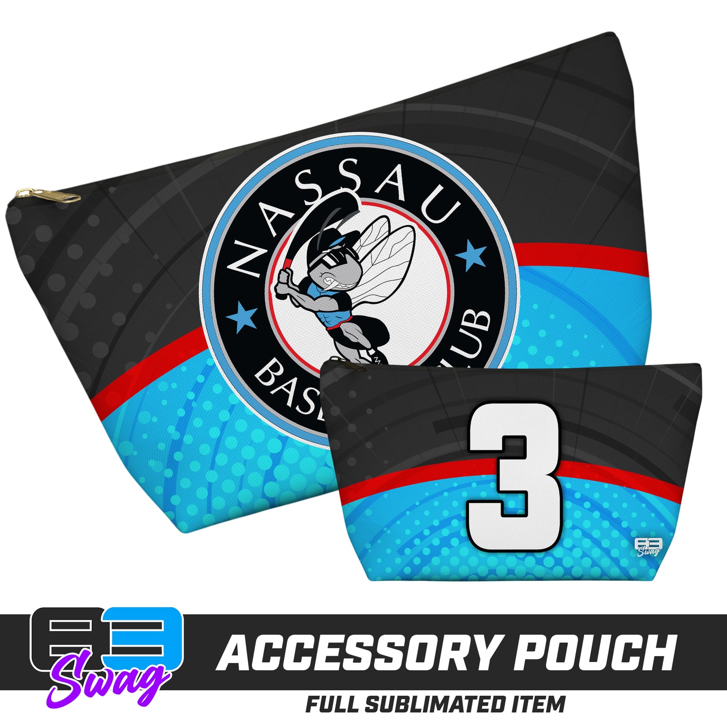 CUSTOM - 7"x12" Accessory Pouch w T-bottom - NBC Gnats Baseball