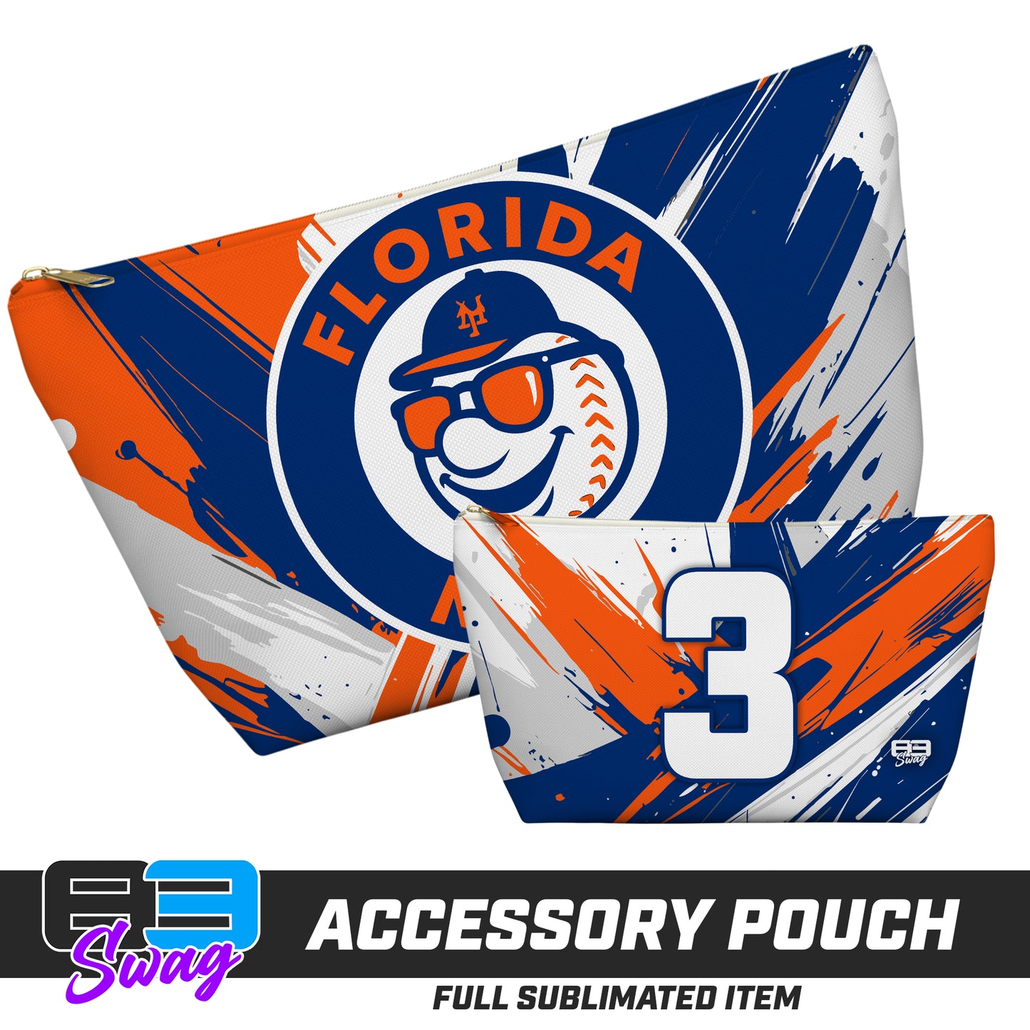 7"x12" Accessory Pouch w T-bottom - Florida Mets Baseball
