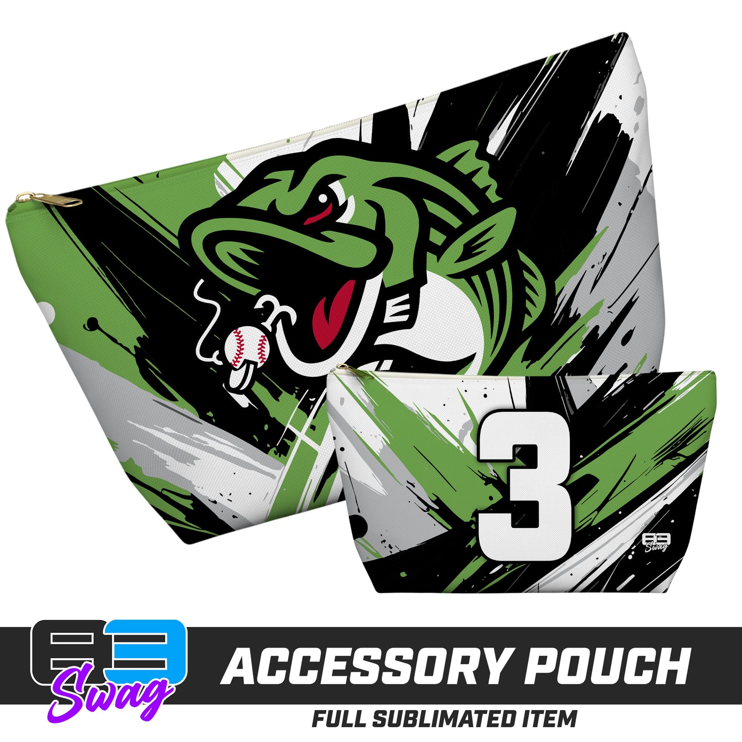 CUSTOM - 7"x12" Accessory Pouch w T-bottom - RBA Stripers Baseball