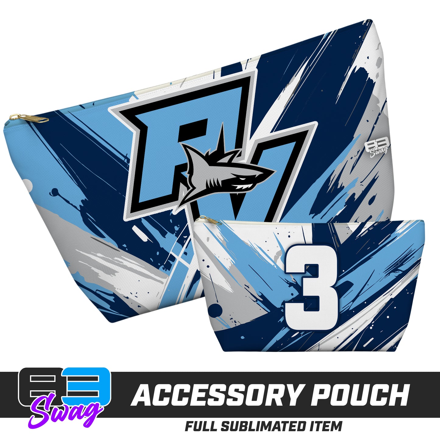 7"x12" Accessory Pouch w T-bottom - Ponte Vedra Sharks Baseball 2026 Version