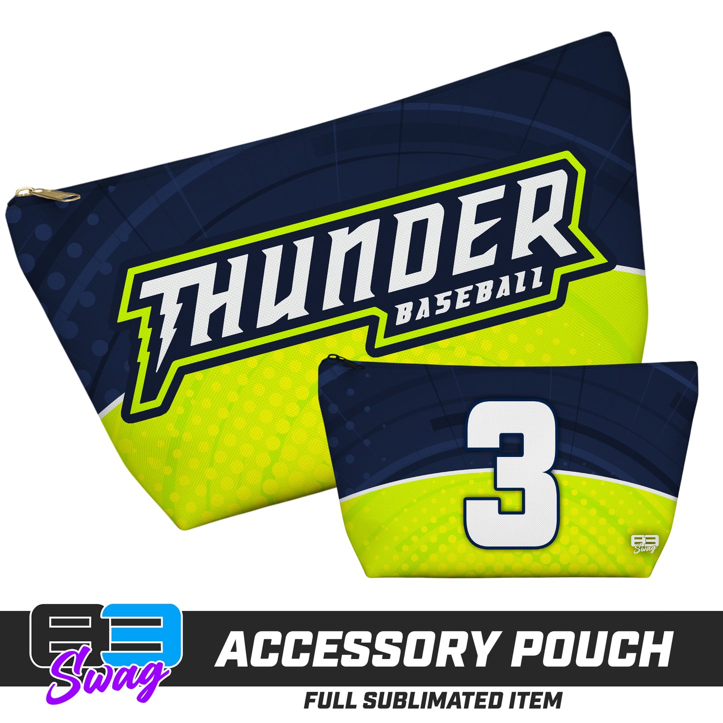 CUSTOM - 7"x12" Accessory Pouch w T-bottom - Ponte Vedra Thunder Baseball