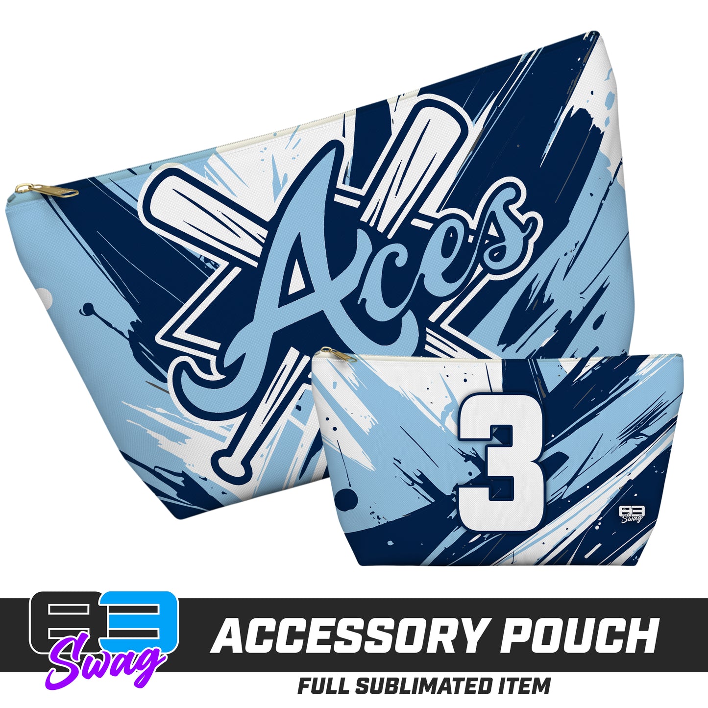 7"x12" Accessory Pouch w T-bottom - Aces Baseball