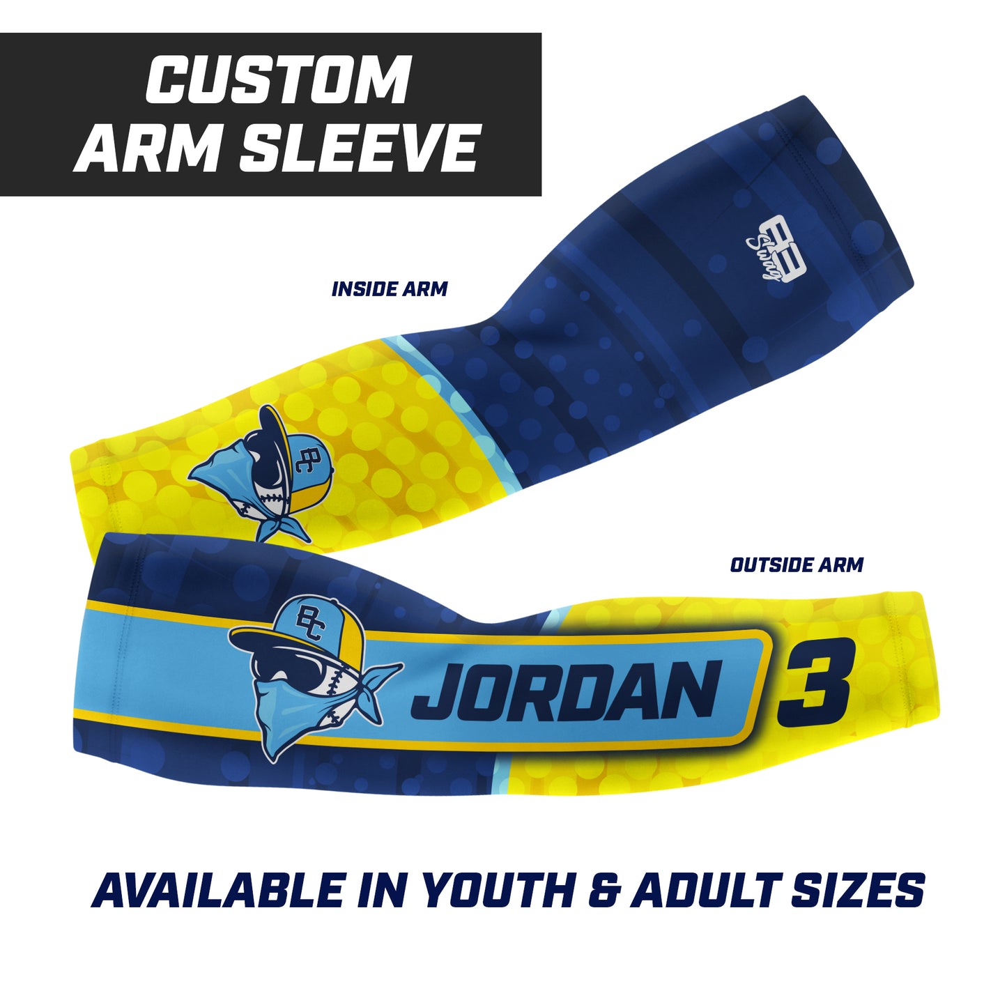 CUSTOM - Full Sublimated Arm Sleeve - Bold City Bandits Baseball