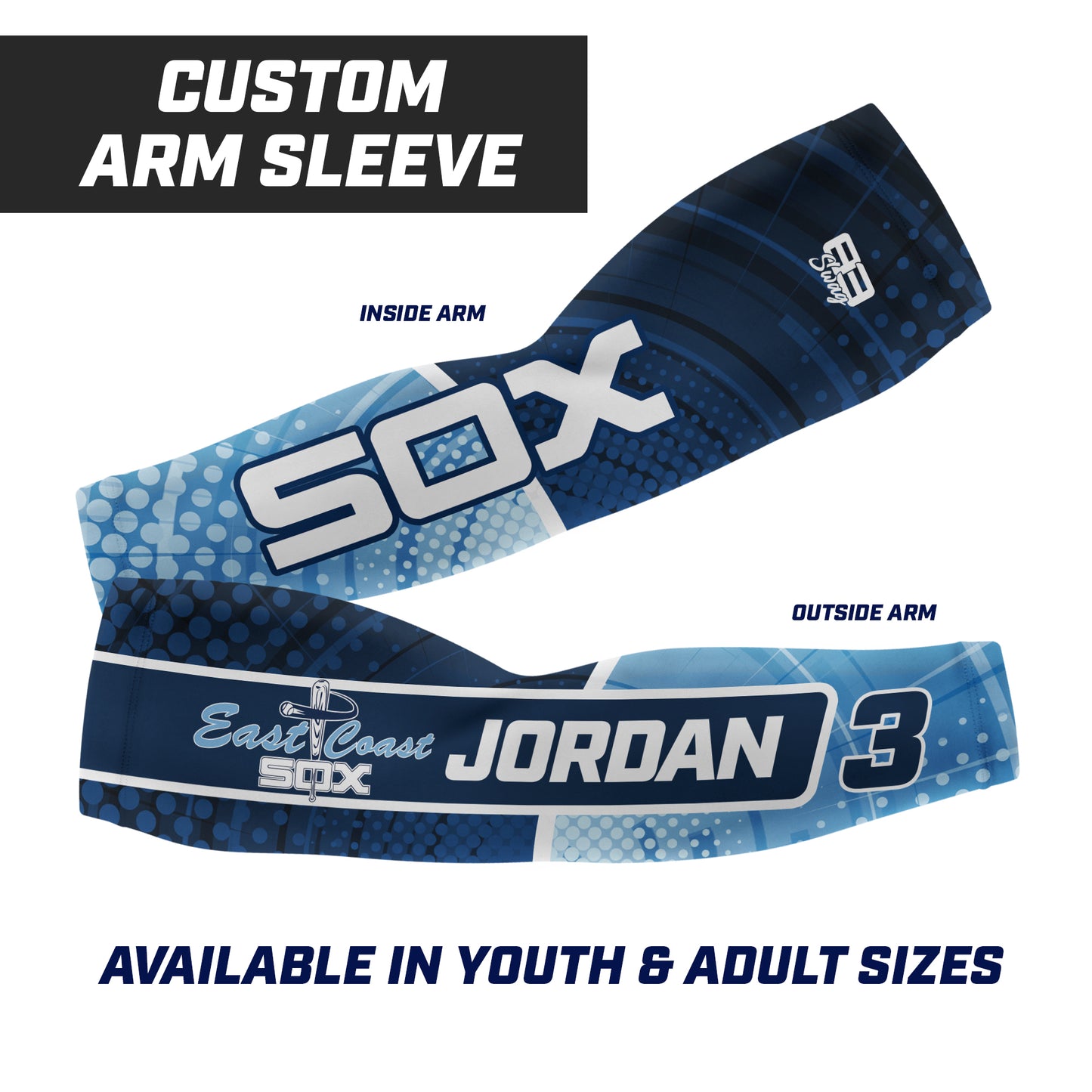 CUSTOM - Full Sublimated Arm Sleeve - East Coast Sox Baseball