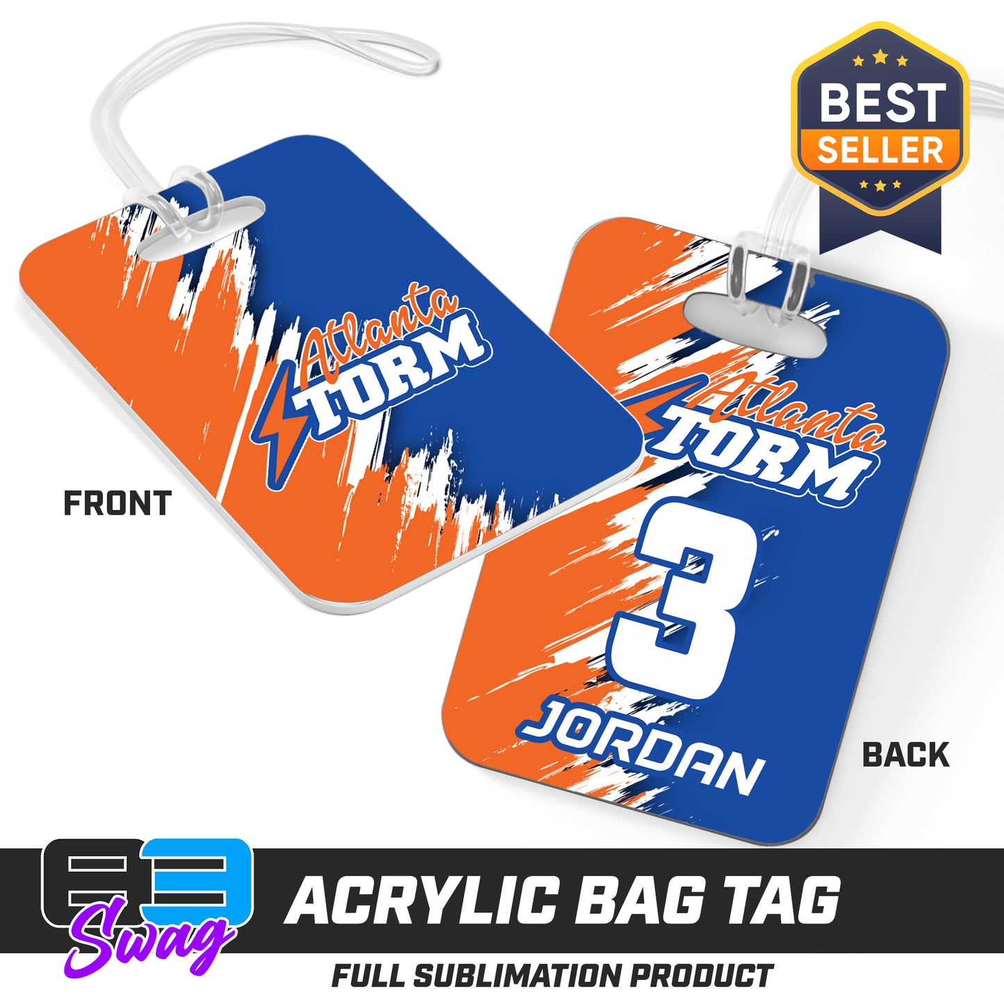 Hard Acrylic Bag Tag - Atlanta Storm