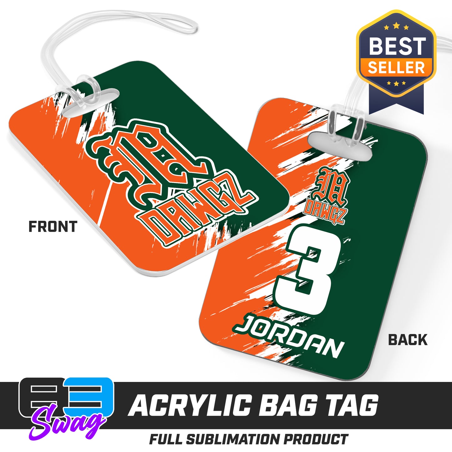 Hard Acrylic Bag Tag - Miami Metro Dawgz