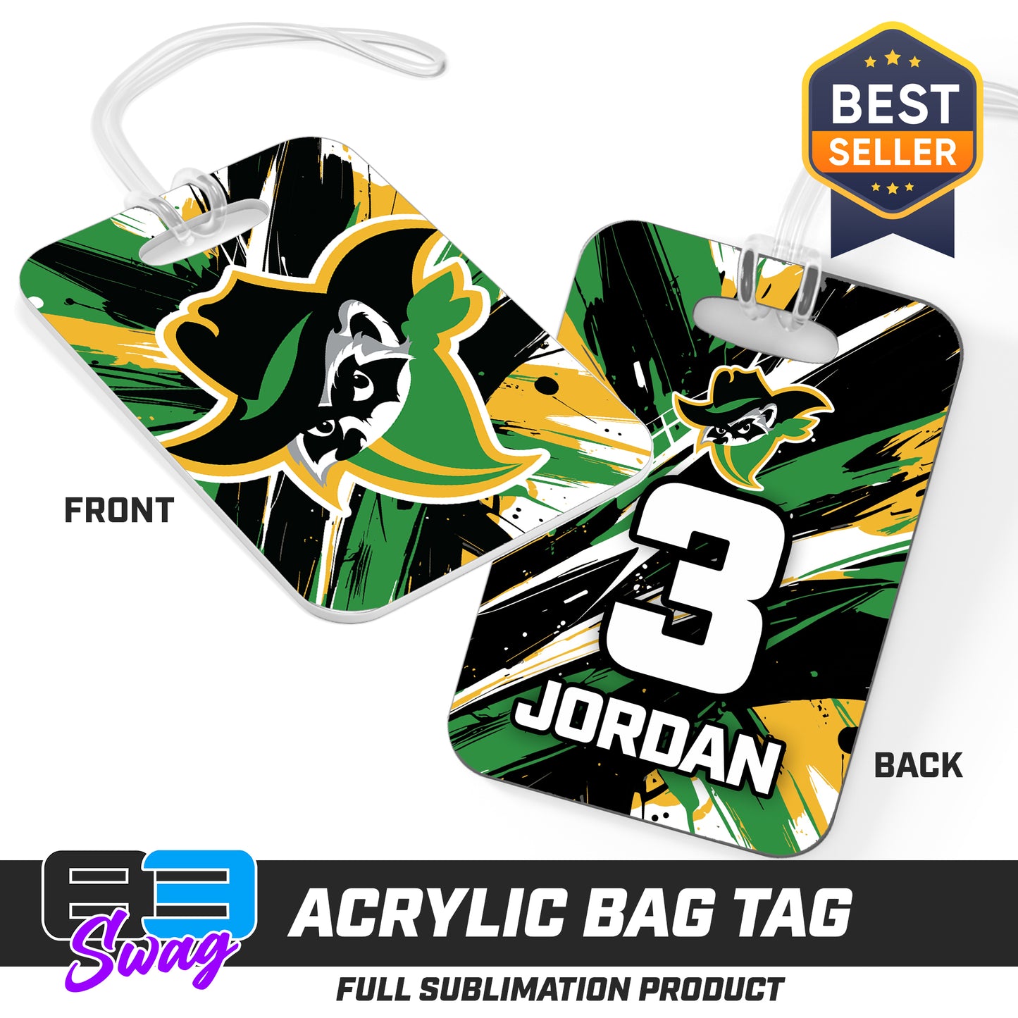 Hard Acrylic Bag Tag - Bandits Baseball