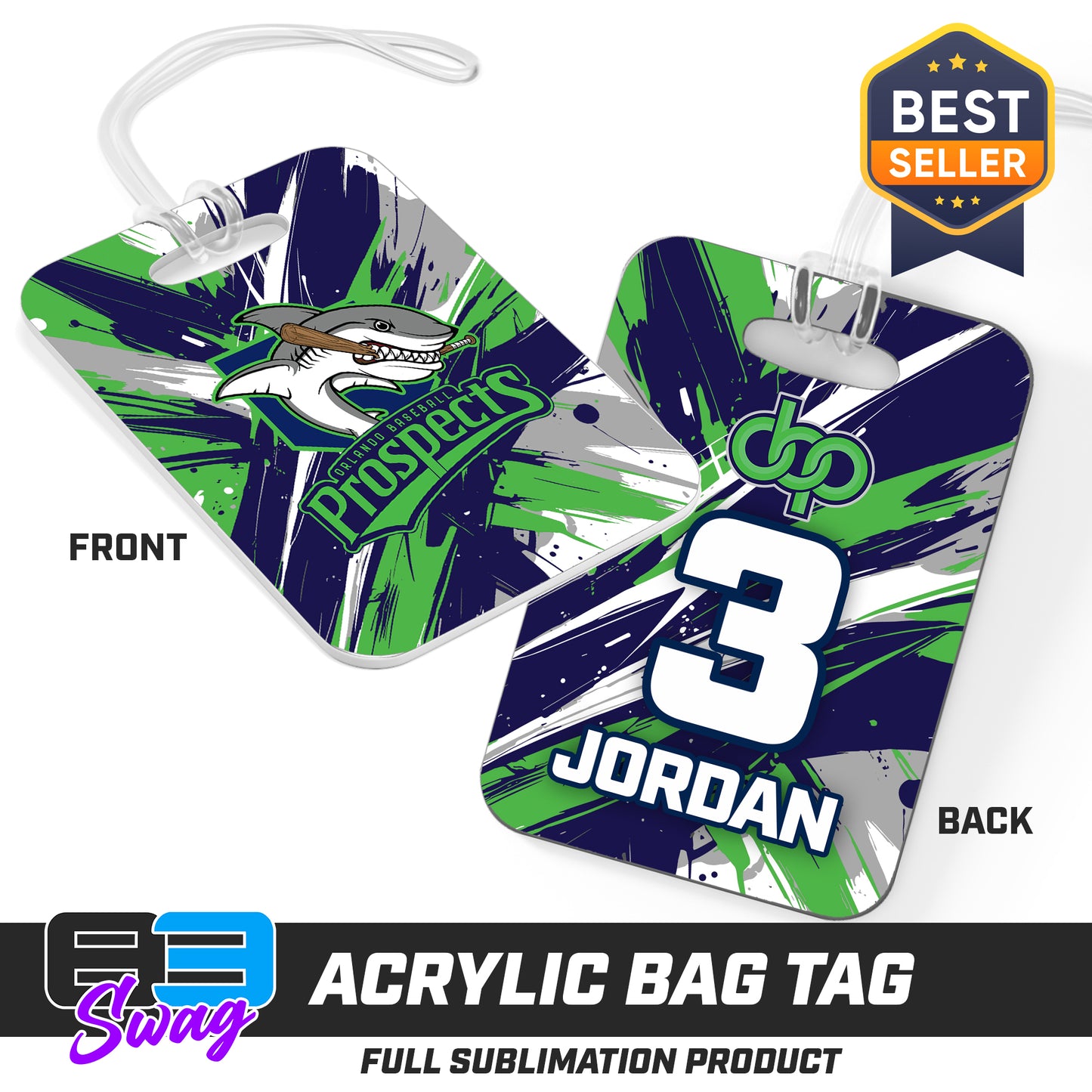 Hard Acrylic Bag Tag - Orlando Baseball Prospects - Land Sharks V.2026