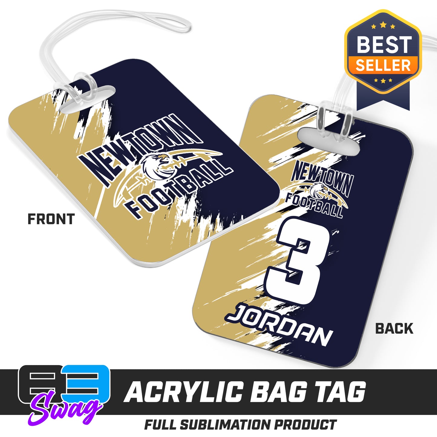 Hard Acrylic Bag Tag - Newtown Football