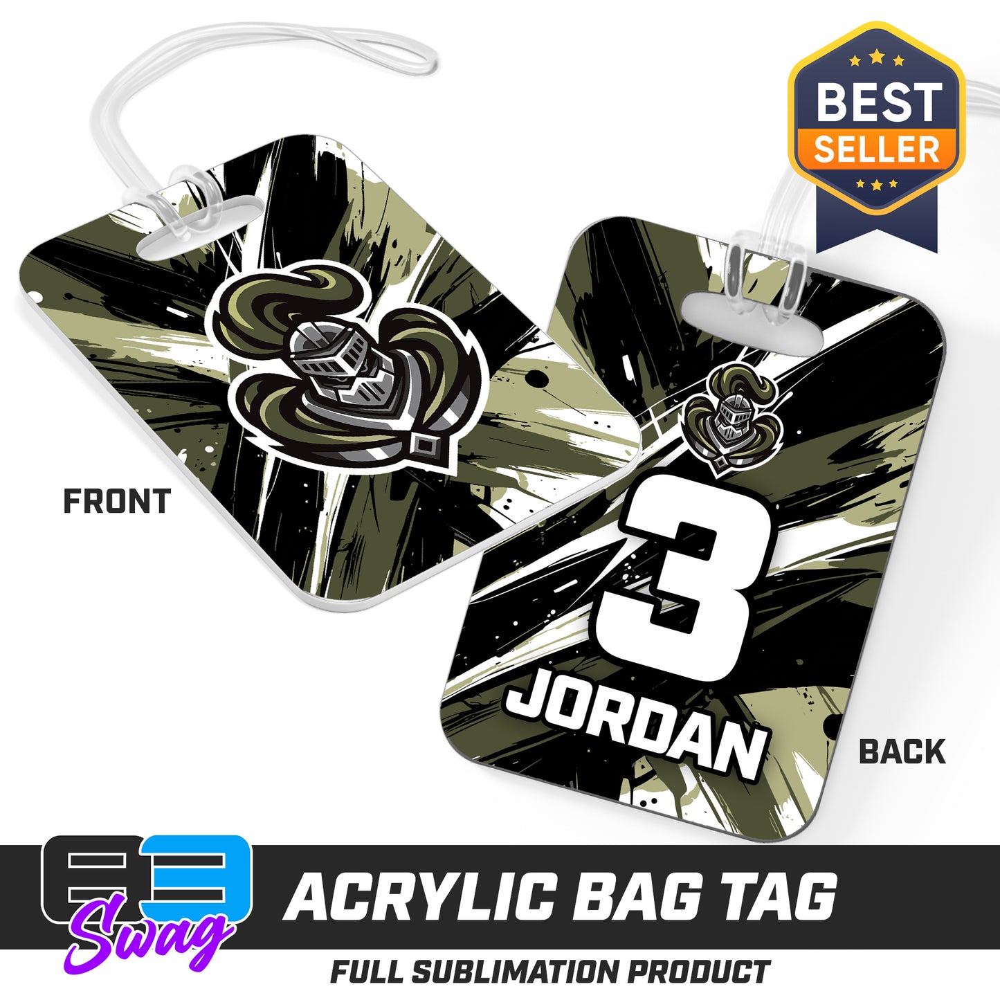 Hard Acrylic Bag Tag - Crusaders Baseball