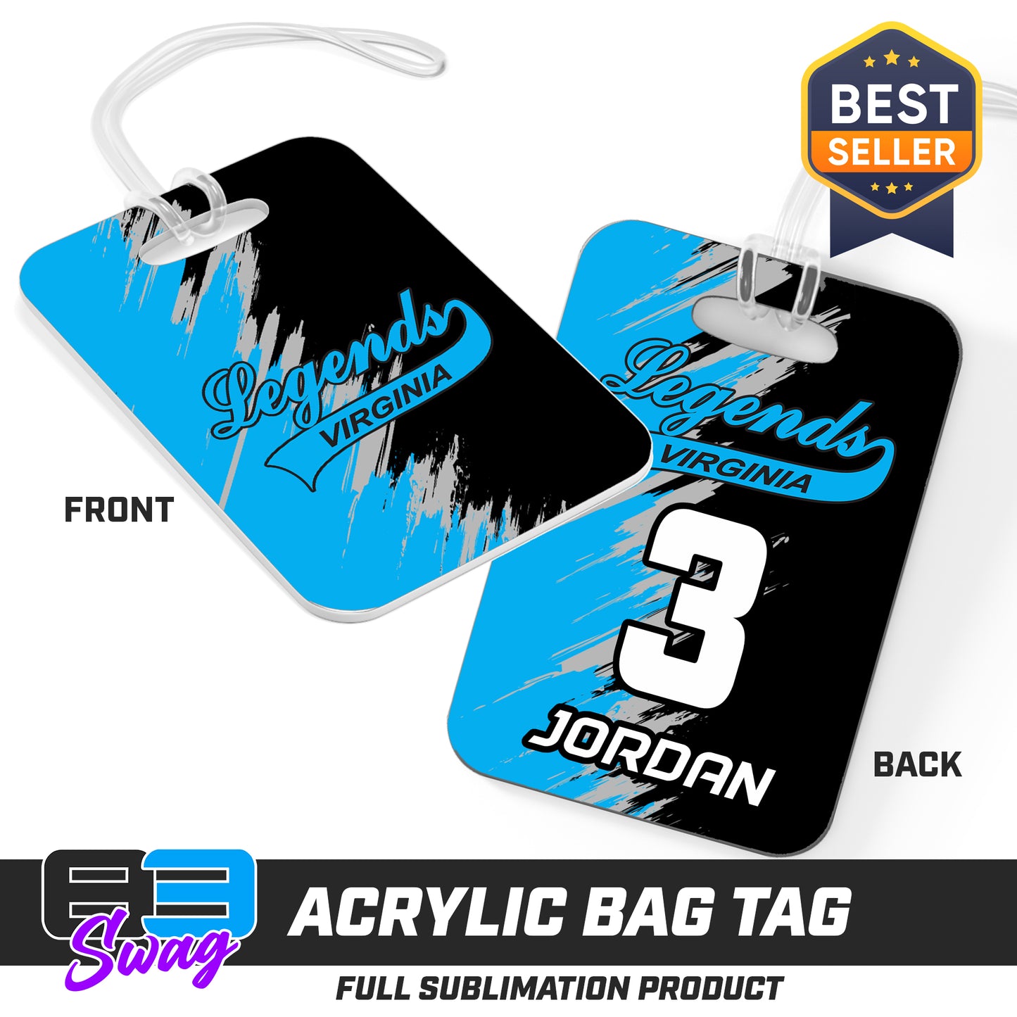 Hard Acrylic Bag Tag - Virginia Legends Softball