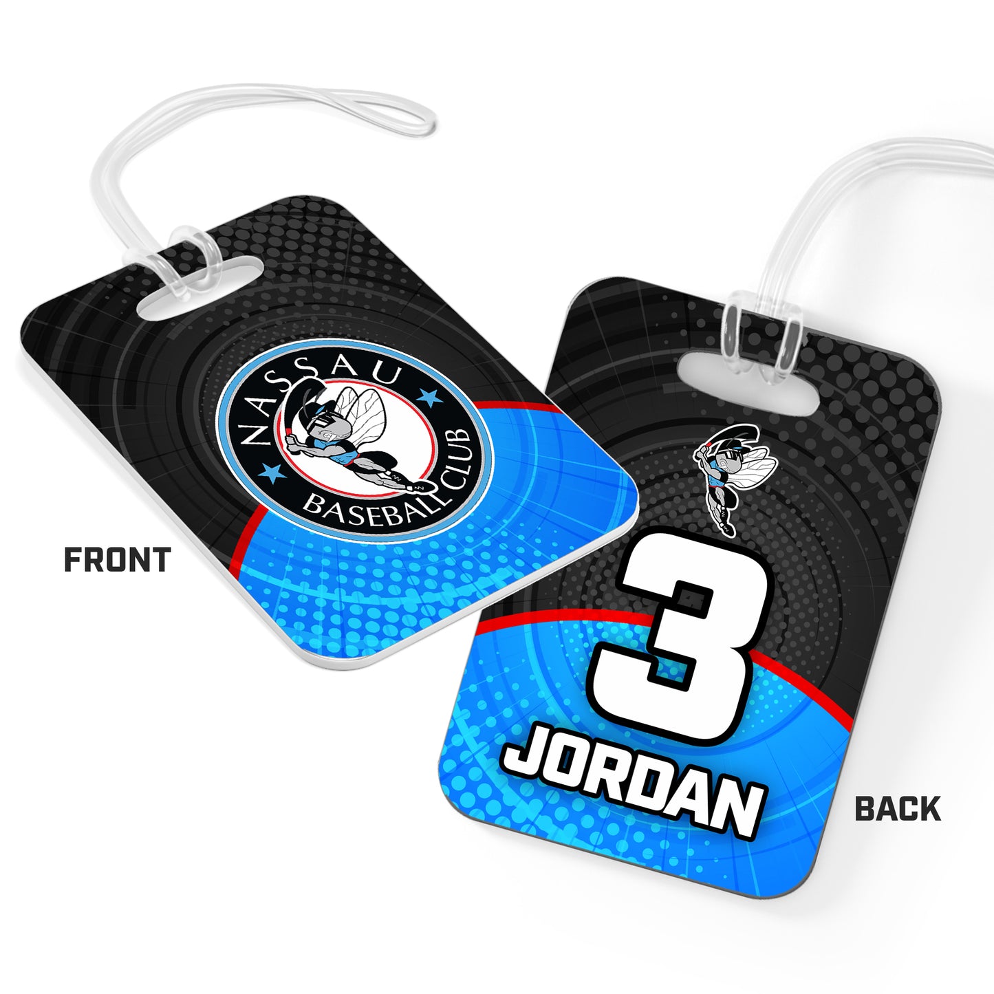 CUSTOM - Hard Acrylic Bag Tag - NBC Gnats Baseball