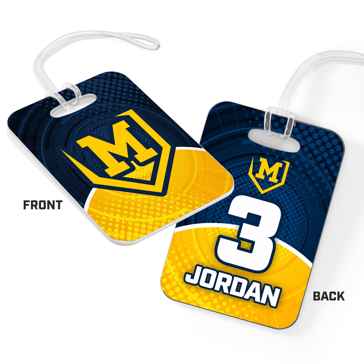 CUSTOM - Hard Acrylic Bag Tag - Midland Bandits Baseball