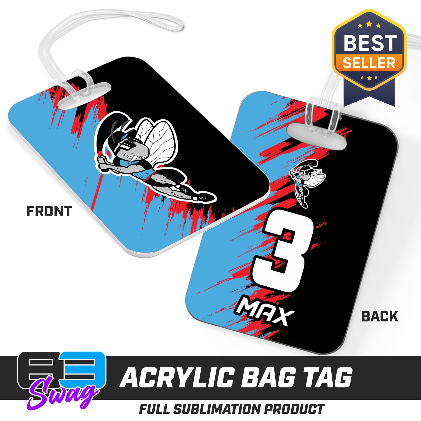 Hard Acrylic Bag Tag - NBC Gnats Baseball