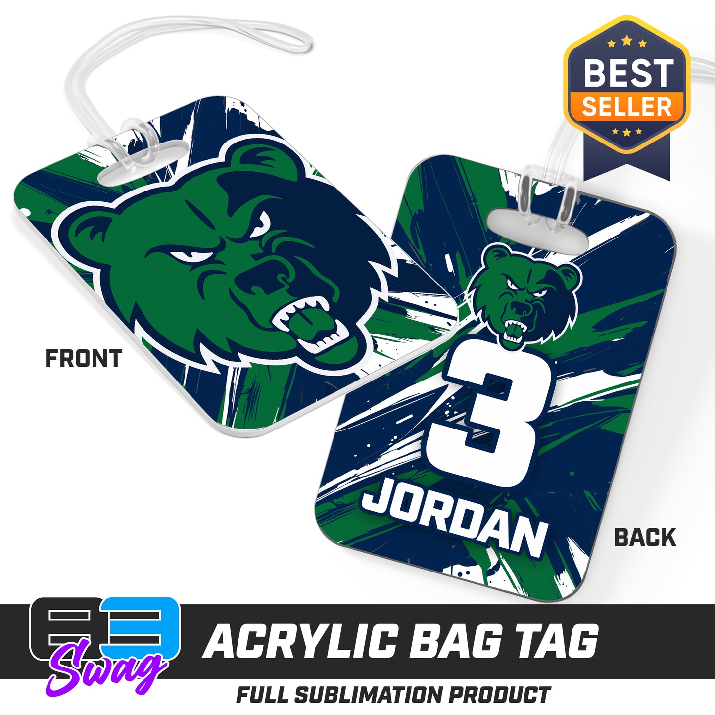 Hard Acrylic Bag Tag - Creekview Grizzlies