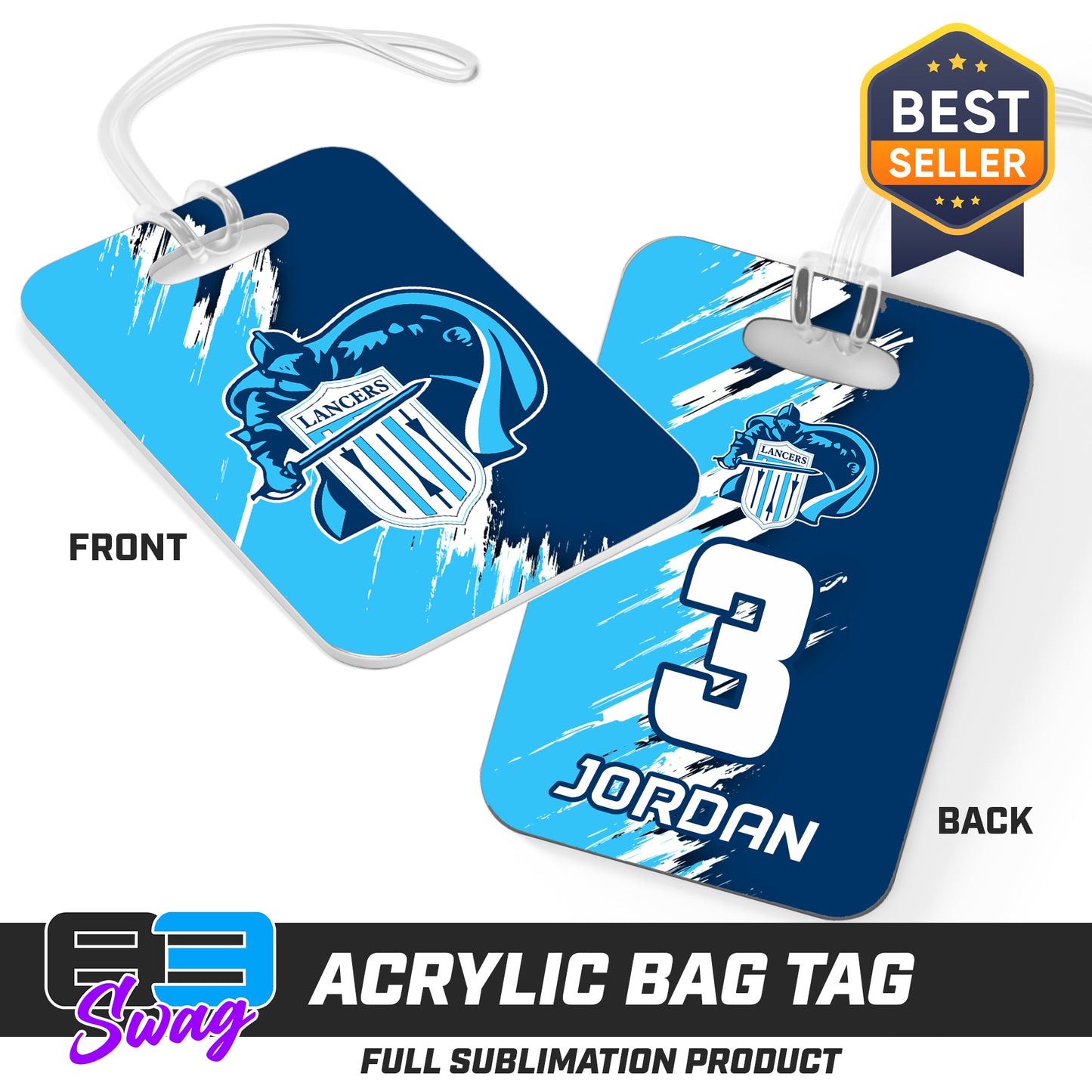 Hard Acrylic Bag Tag - Belleville East Lancers