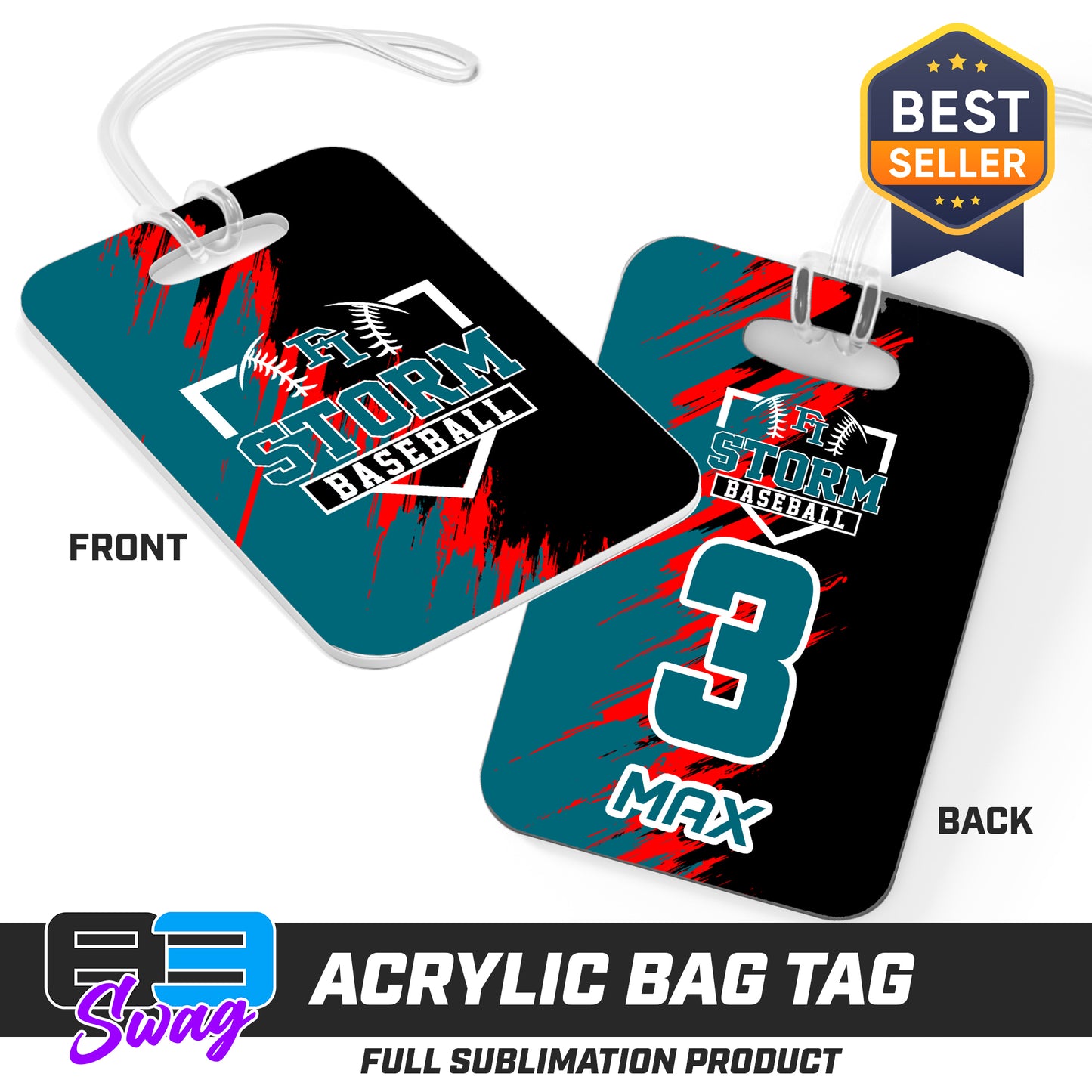 Hard Acrylic Bag Tag - Fleming Island Storm Baseball