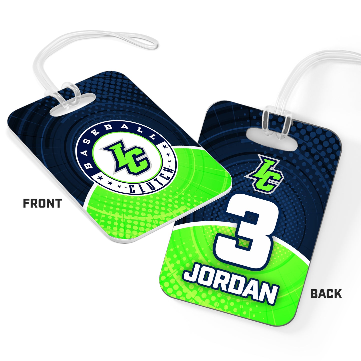 CUSTOM - Hard Acrylic Bag Tag - Indy Clutch Baseball