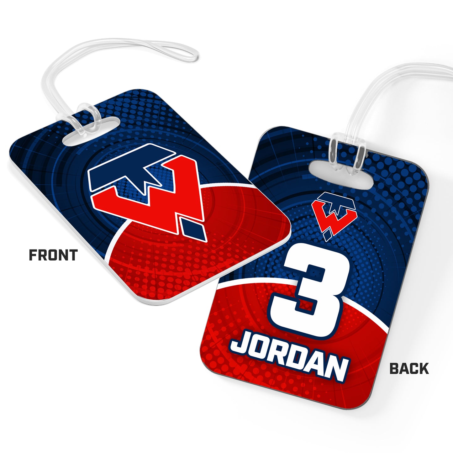 CUSTOM - Hard Acrylic Bag Tag - Tampa Warriors Baseball